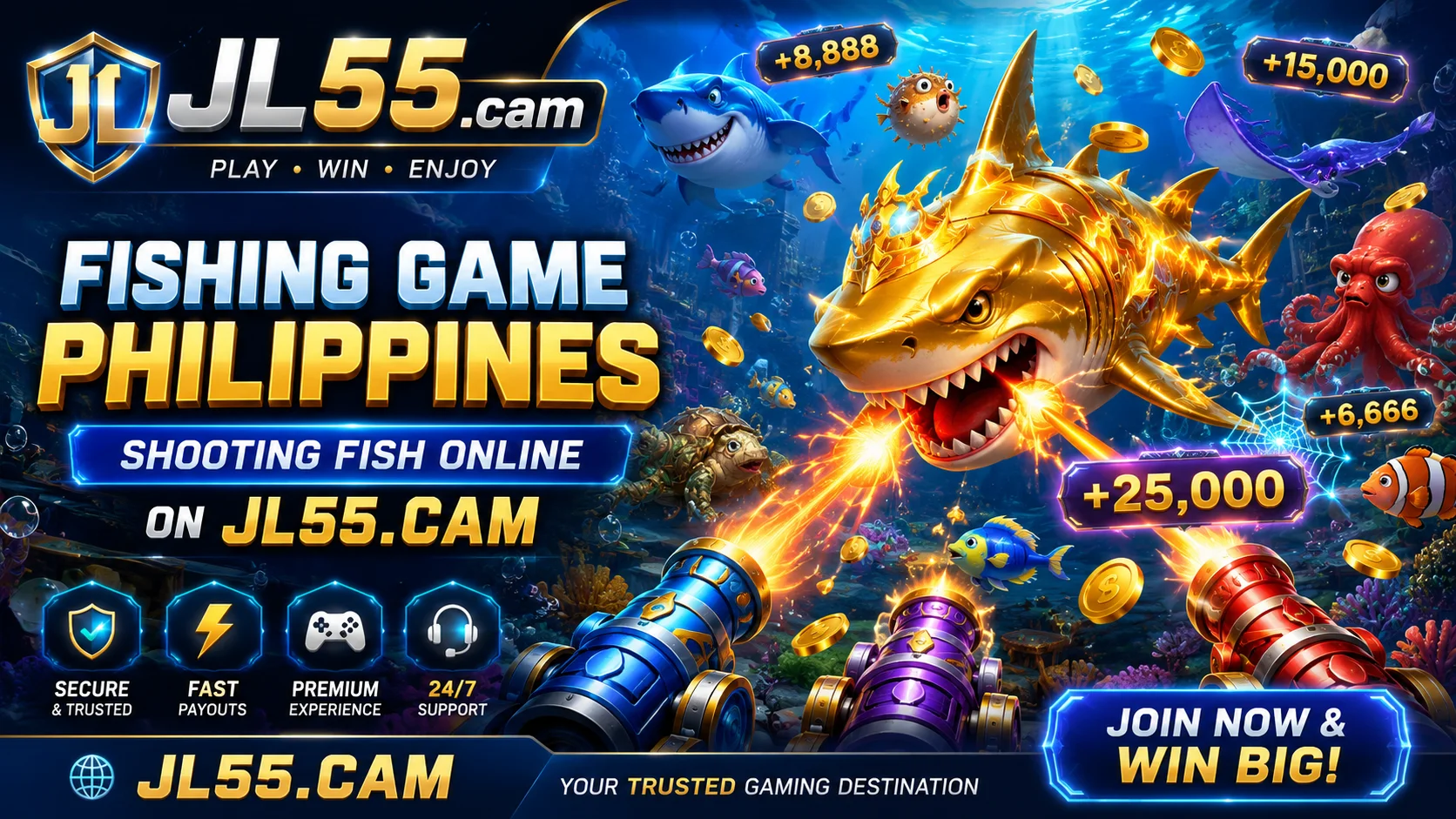 Pangalawang fishing game banner na nagpapakita ng action at game variety